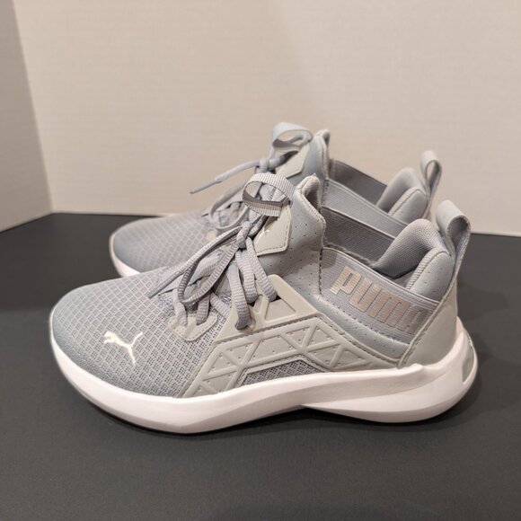 Puma Children's Silver Green Lace Up Soft Ride Athletic Mesh Sneakers Size 4.5 - Picture 5 of 10